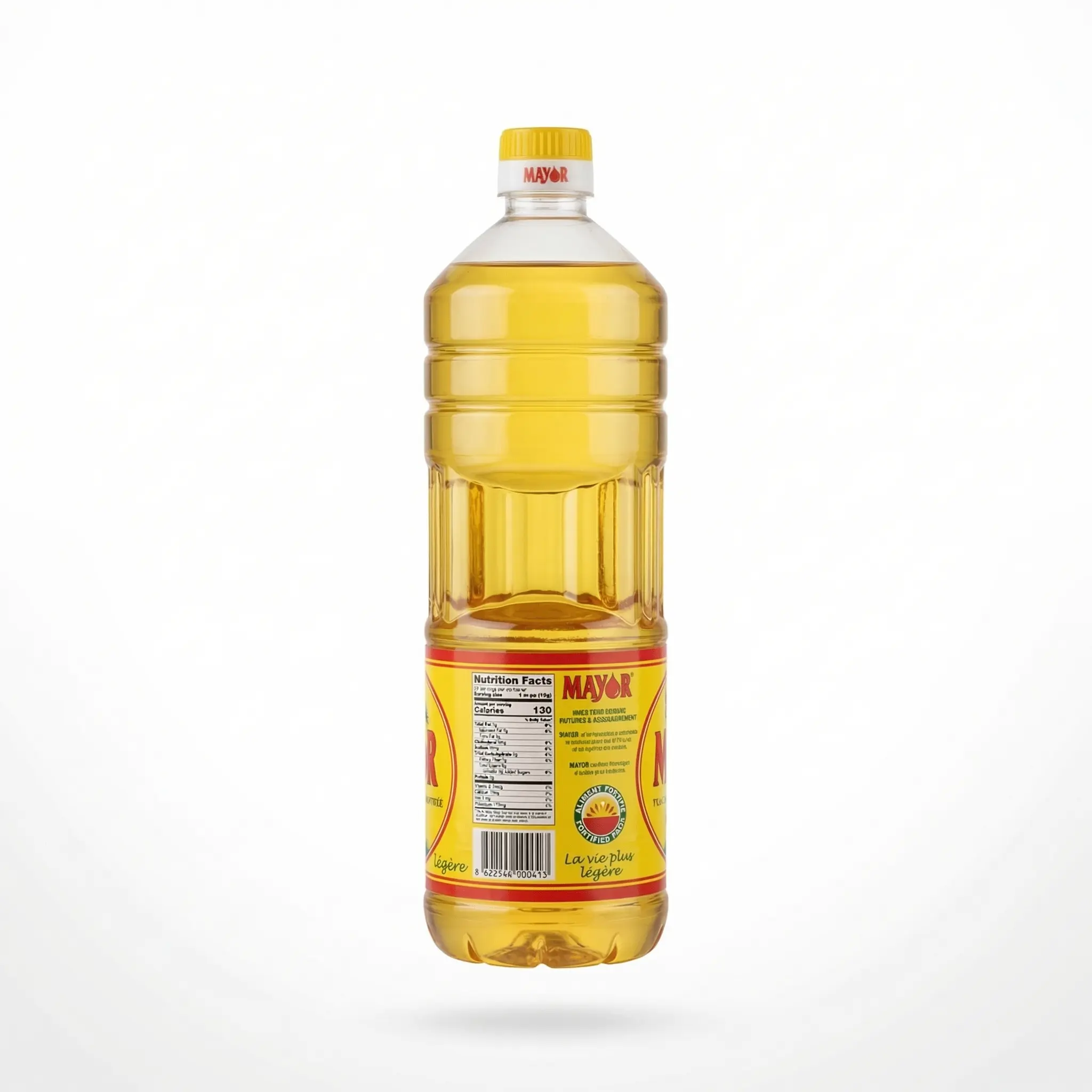 Étiquette dos bouteille Mayor 1L valeurs nutrition ingrédients clairs